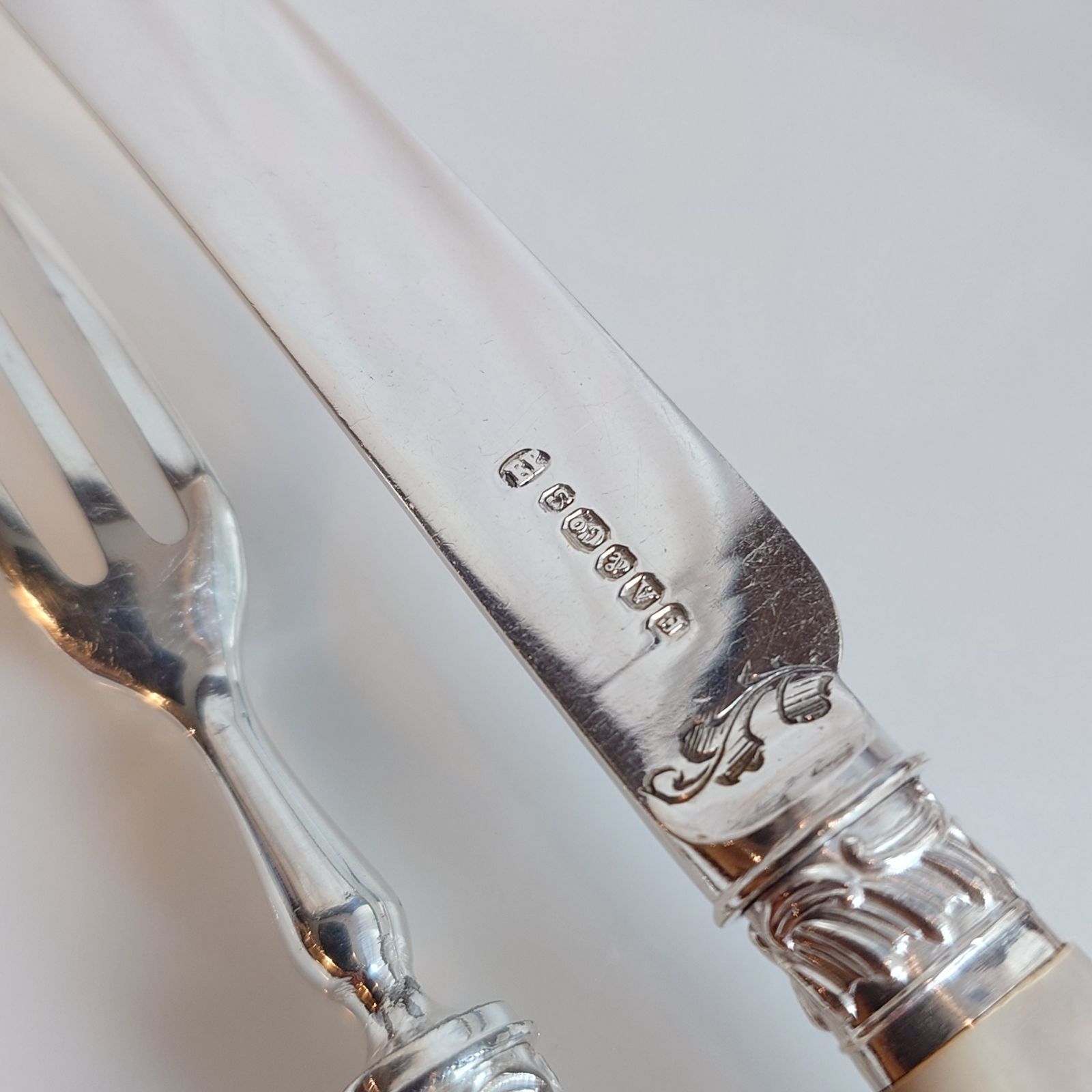 白蝶貝カトラリー セットA（訳アリ）マザーオブパール 純銀製