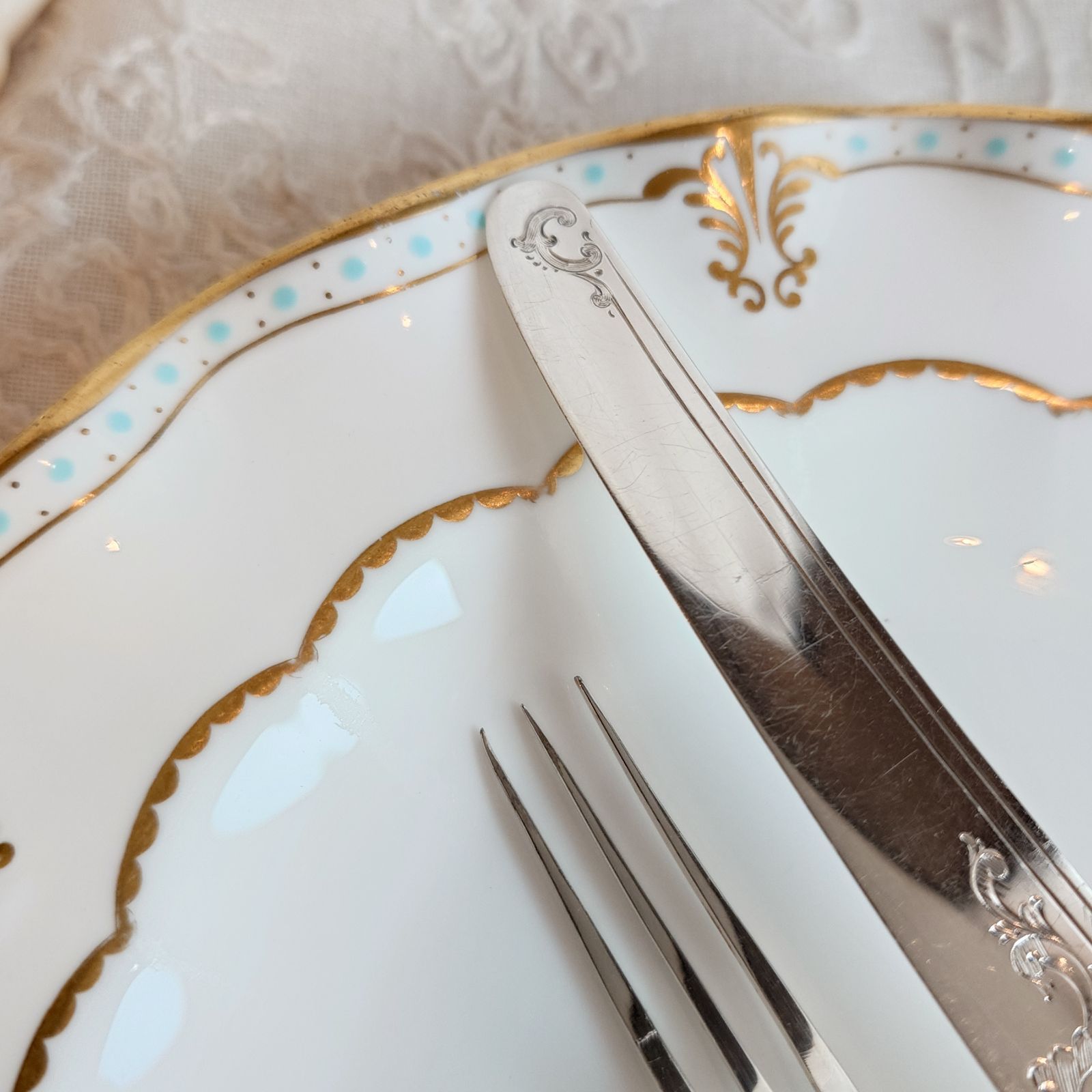 白蝶貝カトラリー セットA（訳アリ）マザーオブパール 純銀製