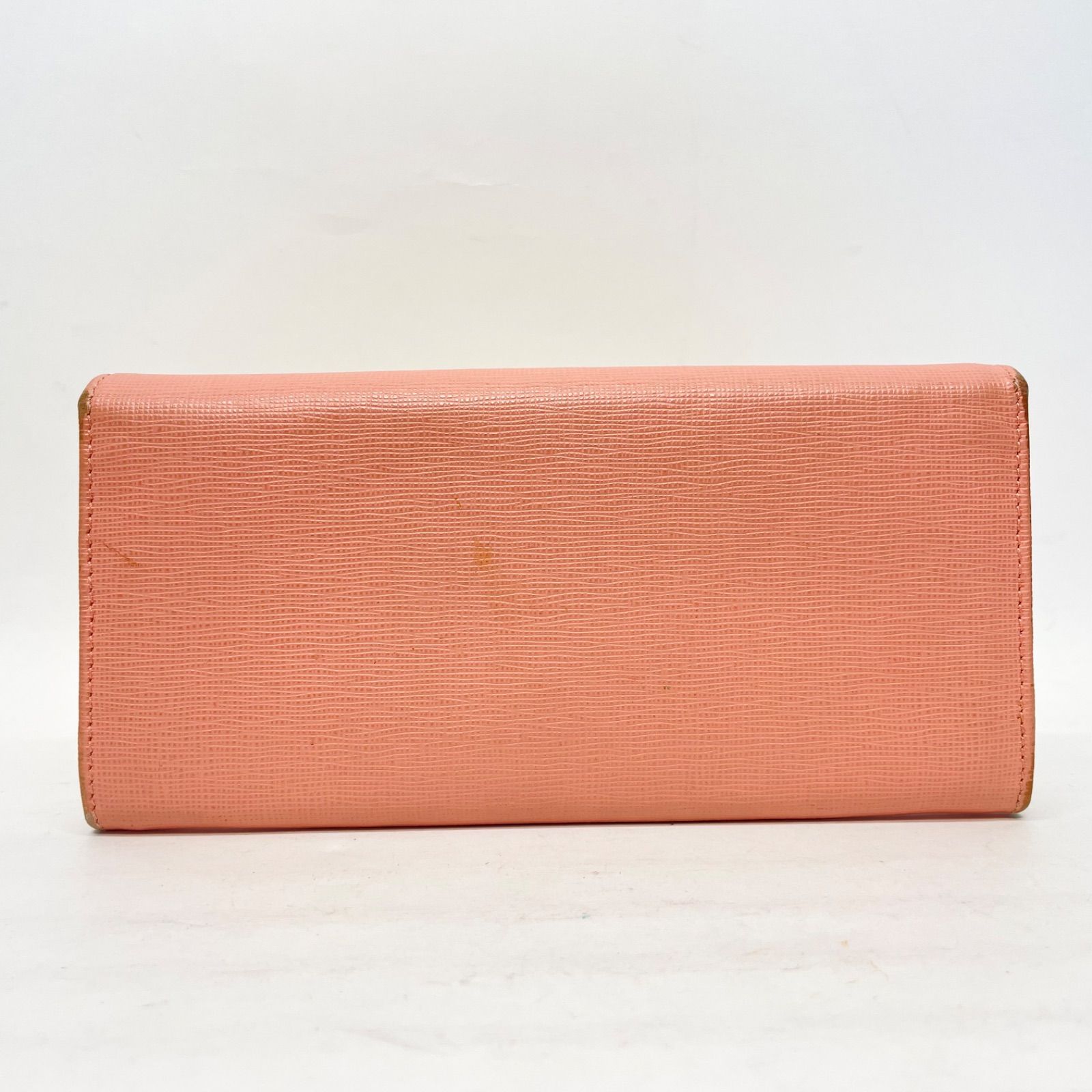 3044 FENDI フェンディ 長財布 ピンク レザー フラップ - メルカリ