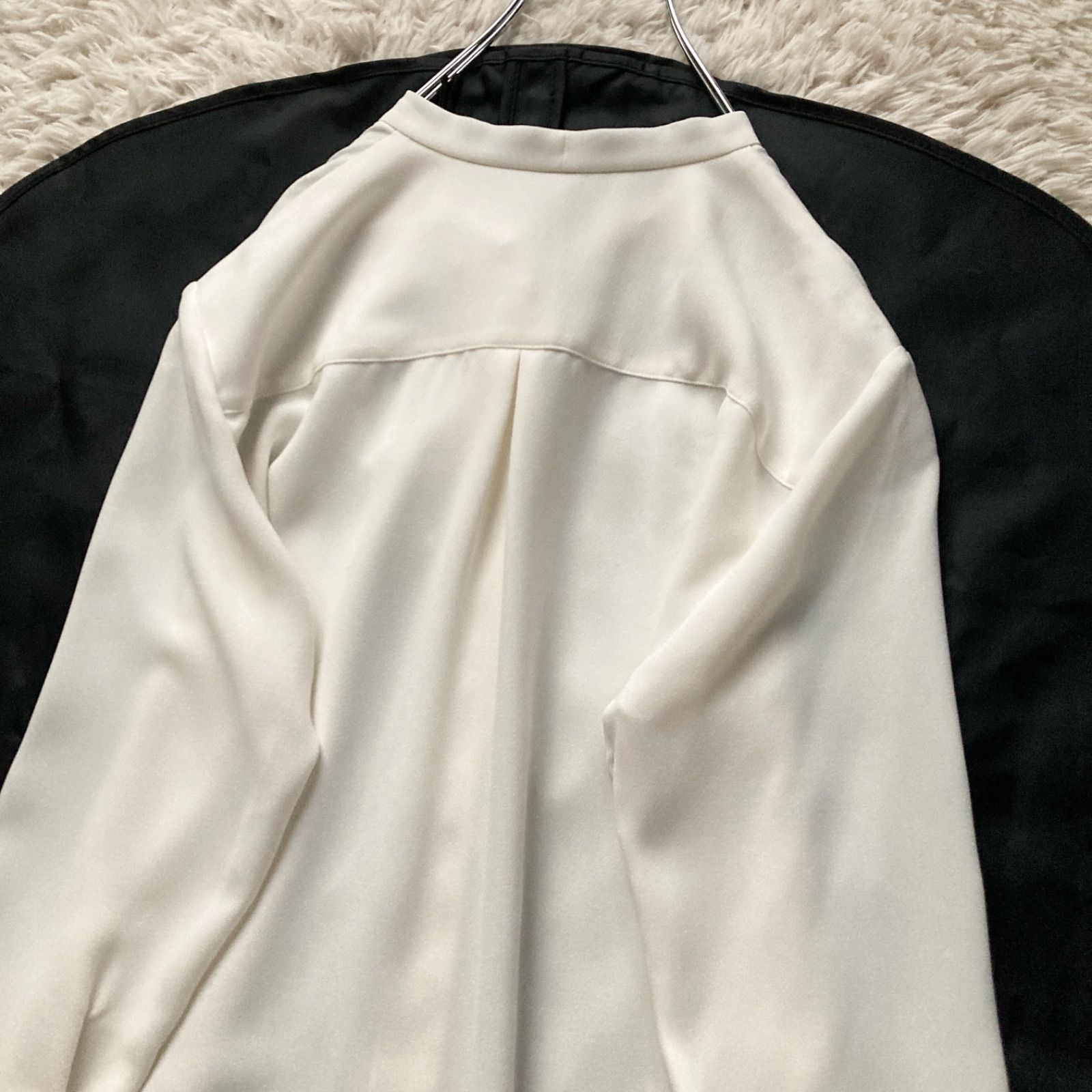 美品 Theory セオリー とろみ素材 ボウタイブラウス 長袖 ロング