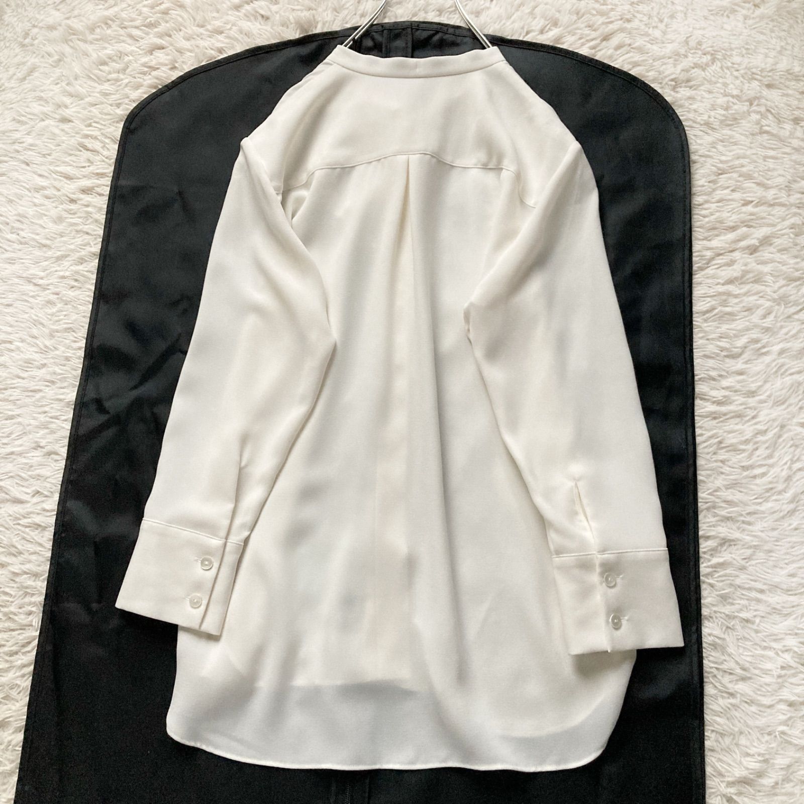 美品 Theory セオリー とろみ素材 ボウタイブラウス 長袖 ロング