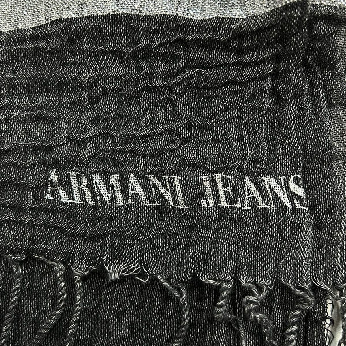 ARMANIJEANS アルマーニジーンズ ストール ショール ダークグレー ゴールド シルバー ラメ コットン