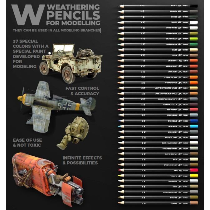 AKインタラクティブ ウェザリングペンシル デラックスボックス37色