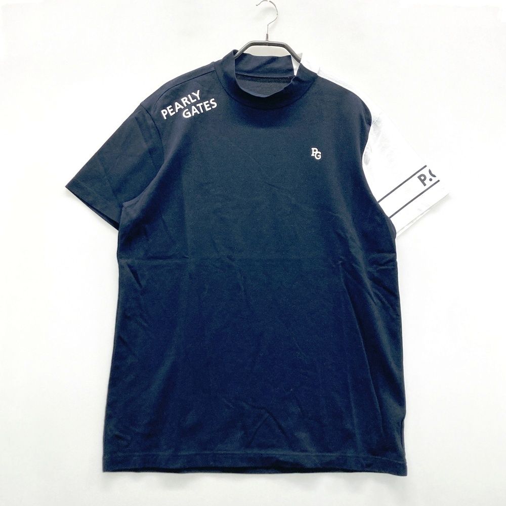 サイズ 6 PEARLY GATES パーリーゲイツ 053-3167305 半袖ハイネックTシャツ ブラック系 ゴルフウェア メンズ ストスト