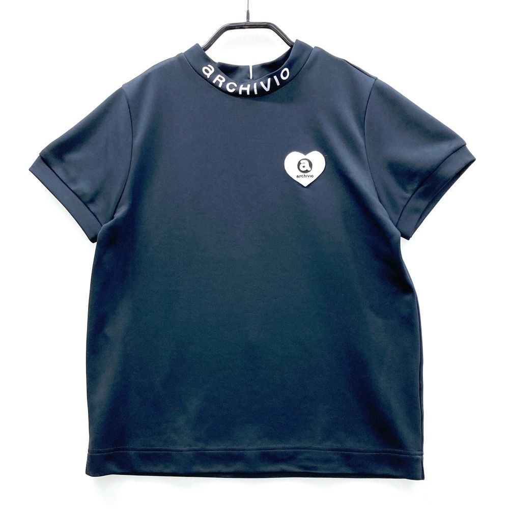 サイズ 40 アルチビオ モデル ハイネック 半袖Tシャツ ネイビー系 ゴルフウェア レディース ストスト