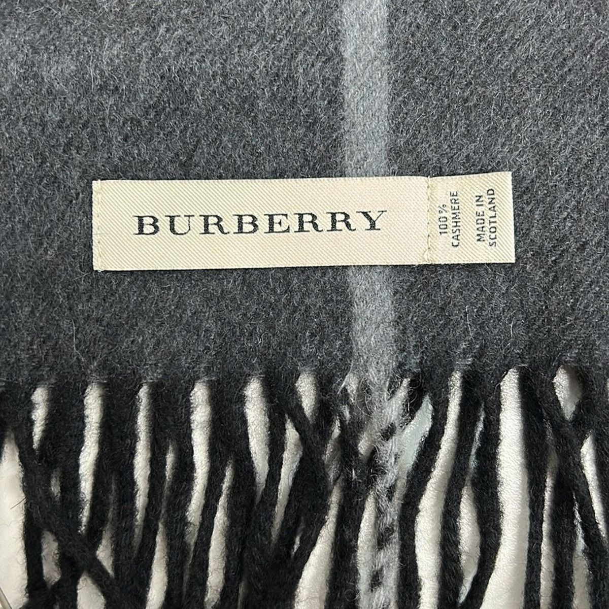 BURBERRY バーバリー マフラー - グレー×黒 チェック柄 カシミヤ