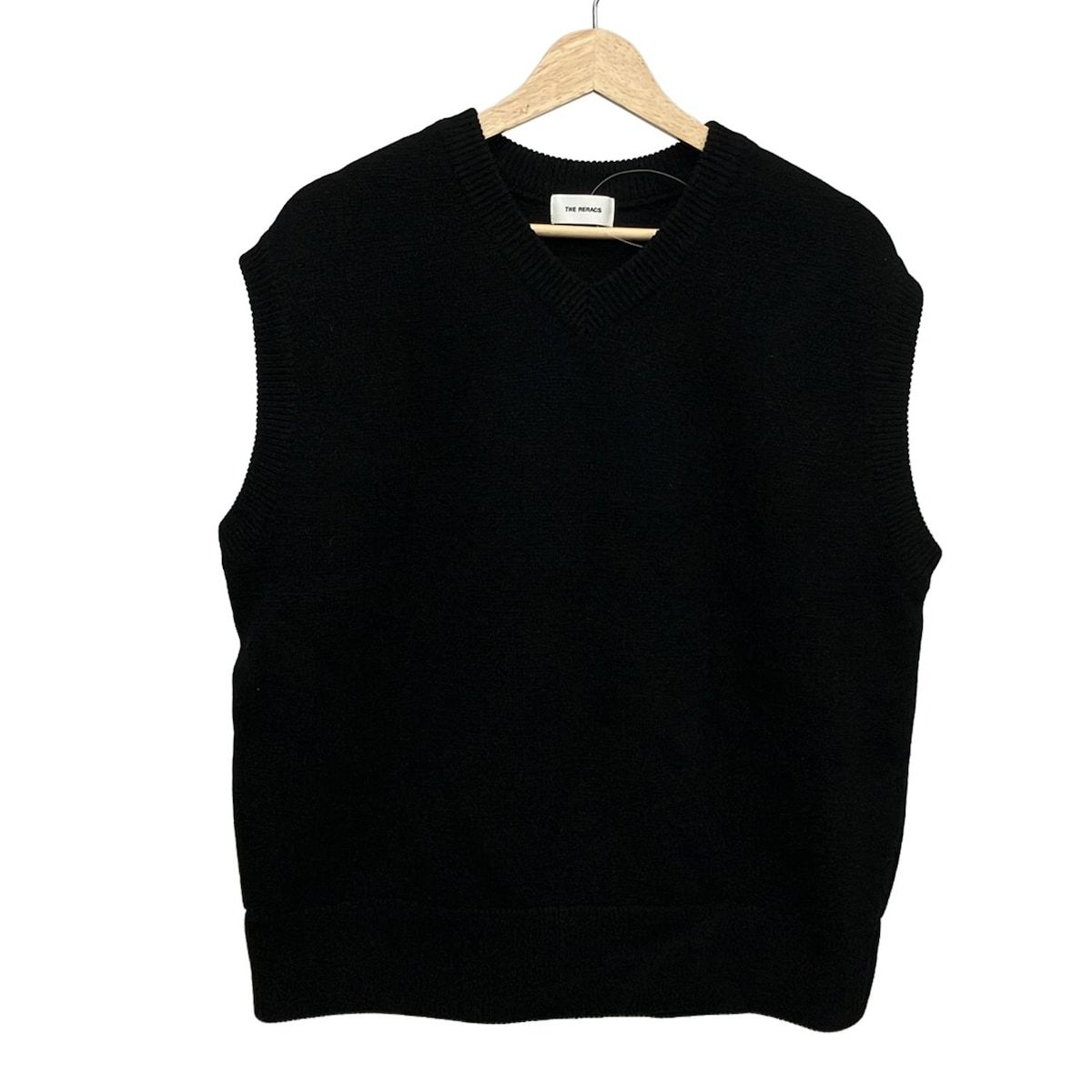 THE RERACS リラクス ノースリーブセーター サイズF レディース - 黒 Vネック