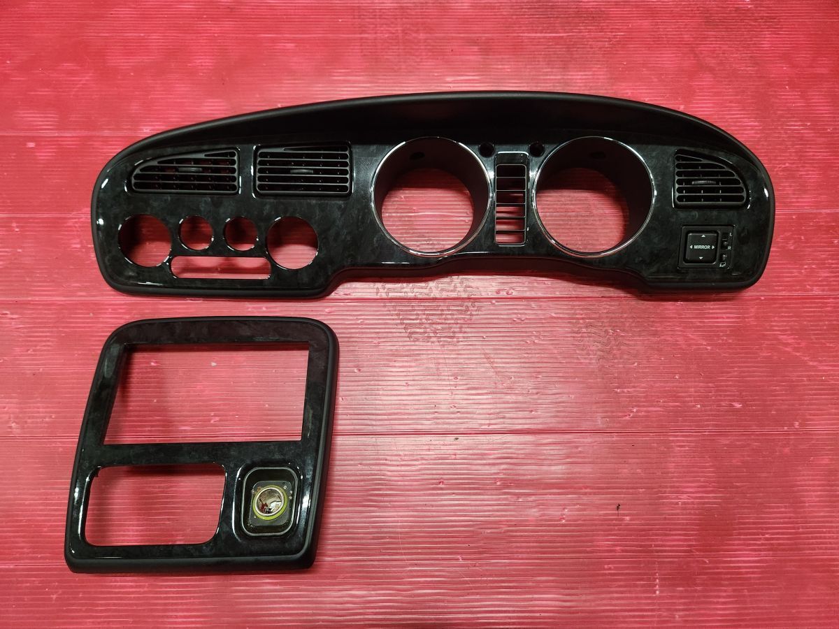 ダイハツ L700S L710S ミラジーノ 純正 センターパネル 2点SET 黒木目