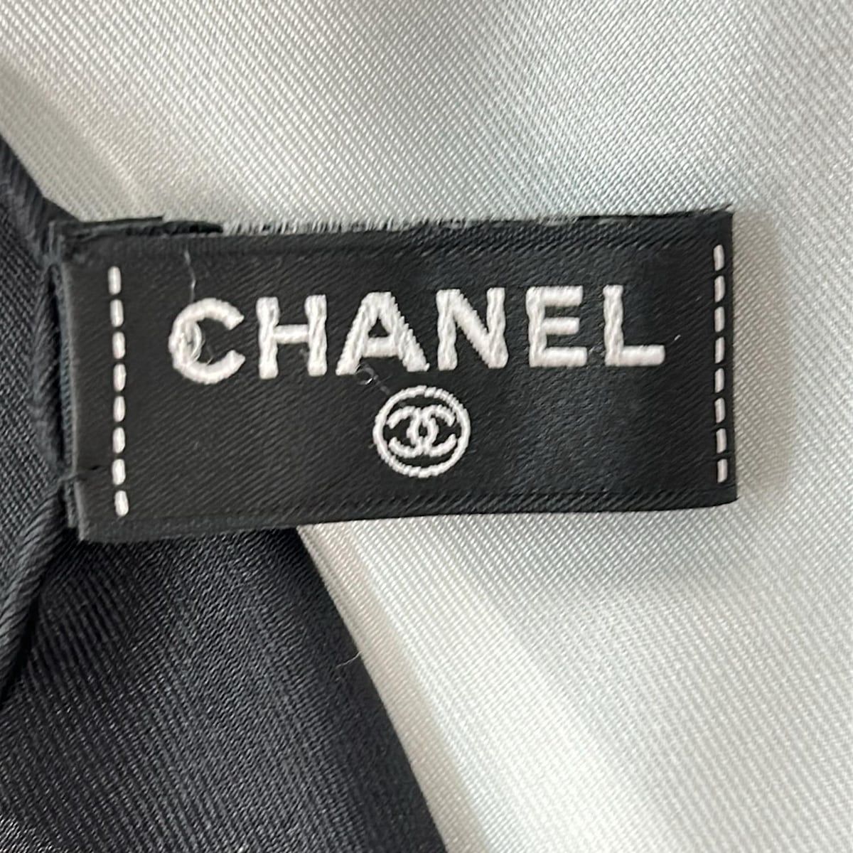 CHANEL シャネル スカーフ 白 黒
