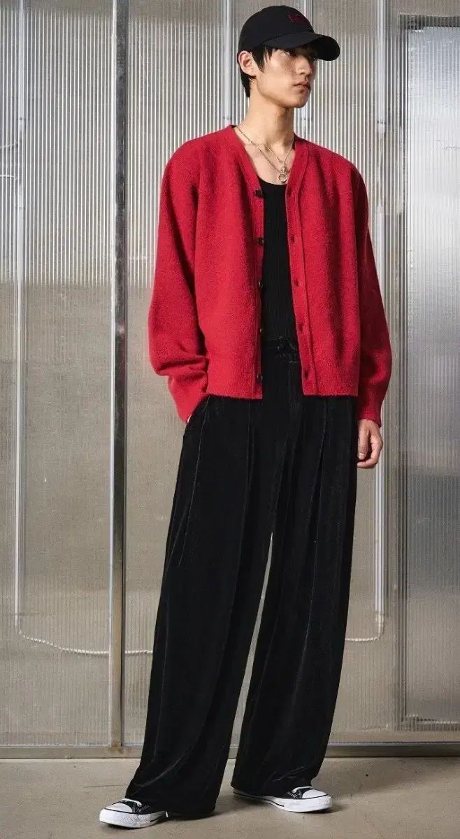 LMOOD エルムード 검도 ツーウェイ ツアーベルベット ワイド パンツ ブラック 46