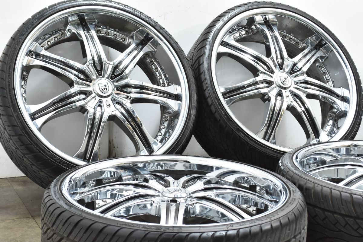 ホイールのみ販売 レグザーニ 22 in 8 5 J 15 PCD 120 メッキ 235 35 R キャデラック XT 4 シボレー カマロ BMW F 01 7シリーズ