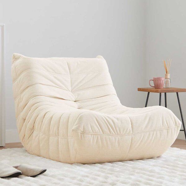 ゆったり包み込まれるローソファ アイボリー 1人掛単品