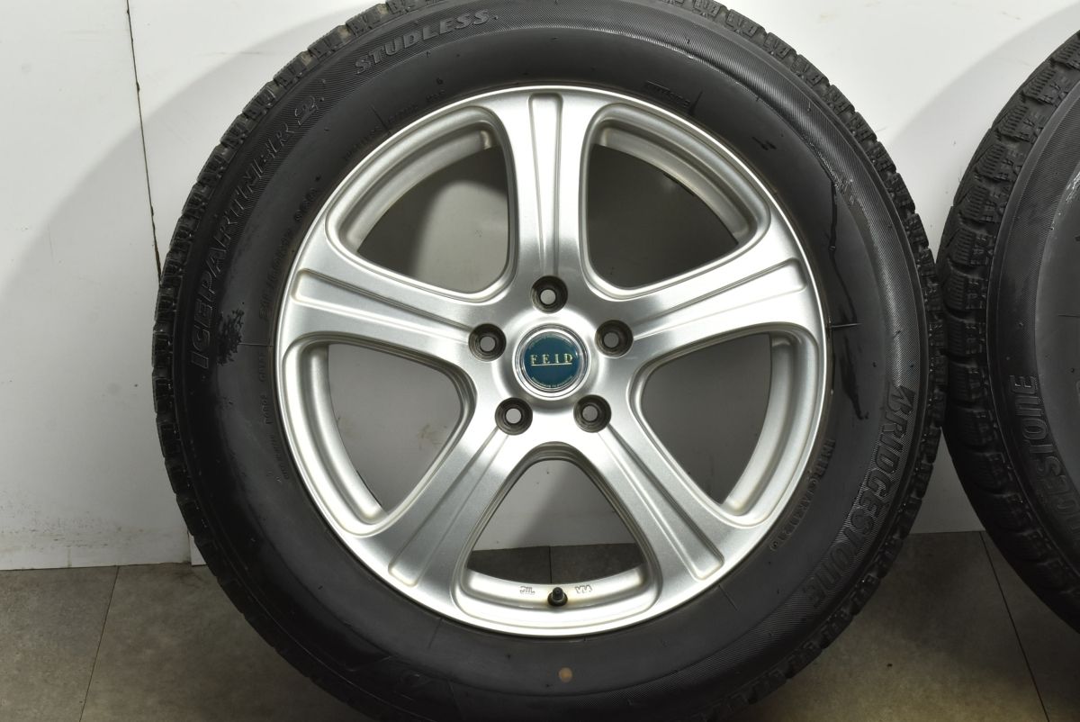  カローラクロス エクストレイル 等に FEID 17 in 7 J 38 PCD 114 3 ブリヂストン アイスパートナー2 215 60 R アルファード C HR 17インチ タイヤ ホイールセット