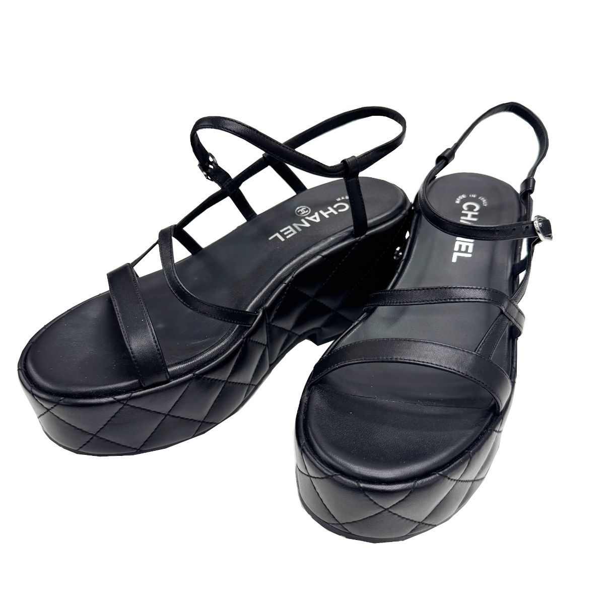 CHANEL シャネル サンダル G 36980 2025クルーズ クルーズ ラムスキン ブラック 日本サイズ 24～24.5 レディース お洒落 お出掛け ブランドギャラリー