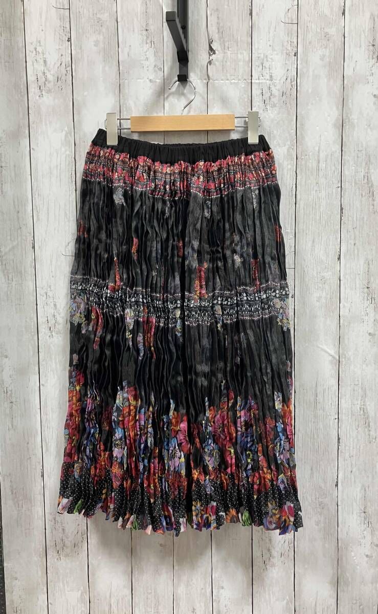 TRICOT COMME des GARCONS/スカート/19AW/フローラルプリントポリシワ