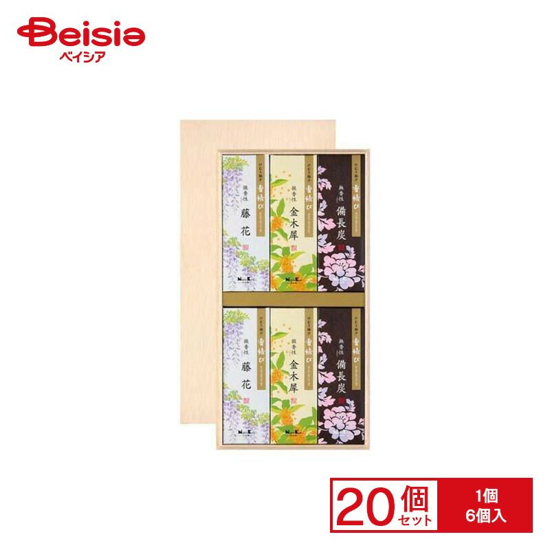 日本香堂 香結び 進物用 木箱サック6入包装品× セット