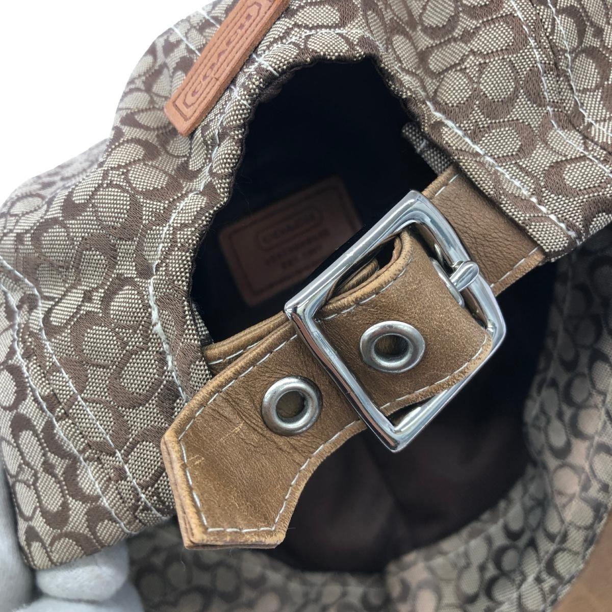 帽子 COACH コーチ ベースボールキャップ シグネチャー ベージュ ユニ
