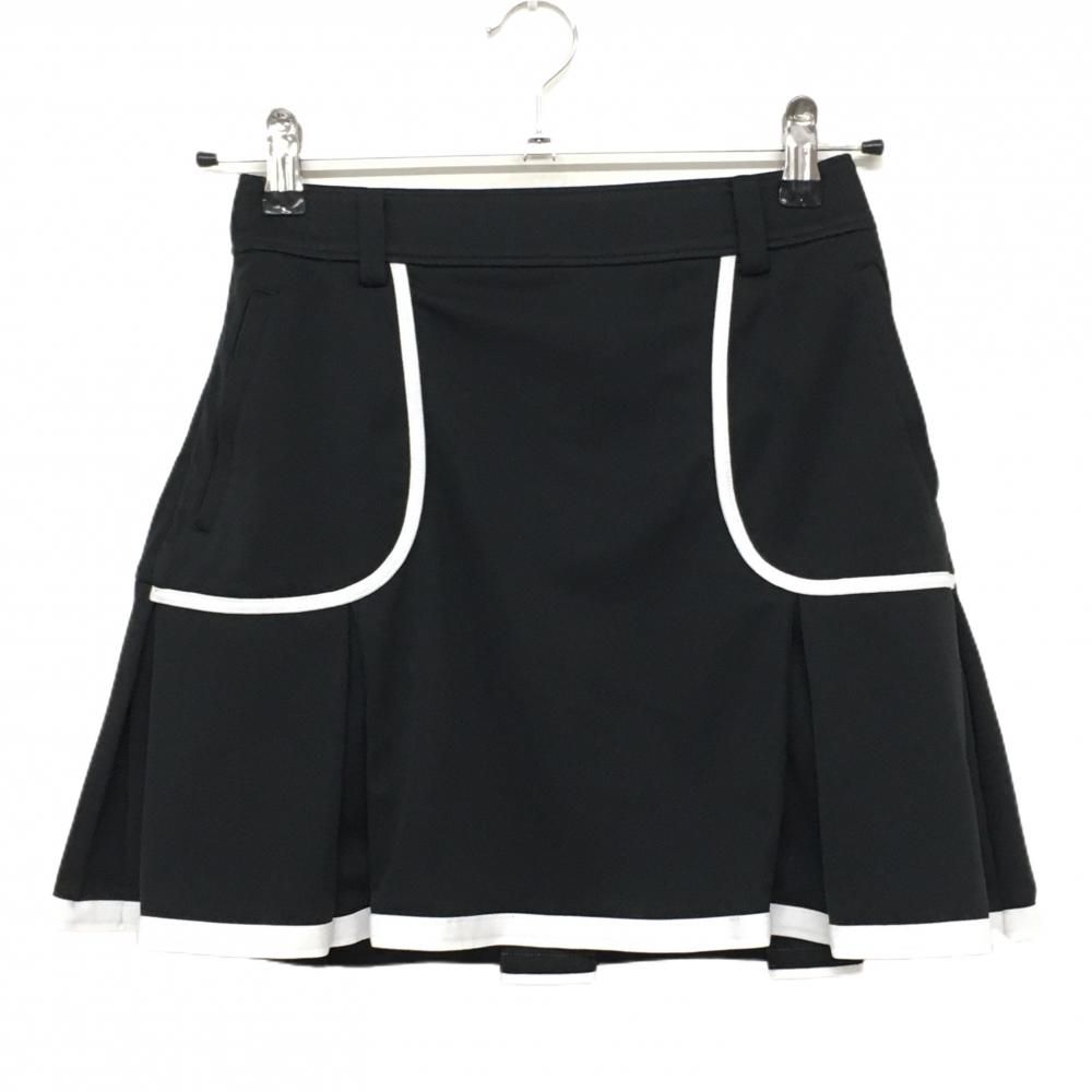 超 アルチビオ スカート 黒 白 後ろロゴ 裏地付き レディース 38 M ゴルフウェア archivio