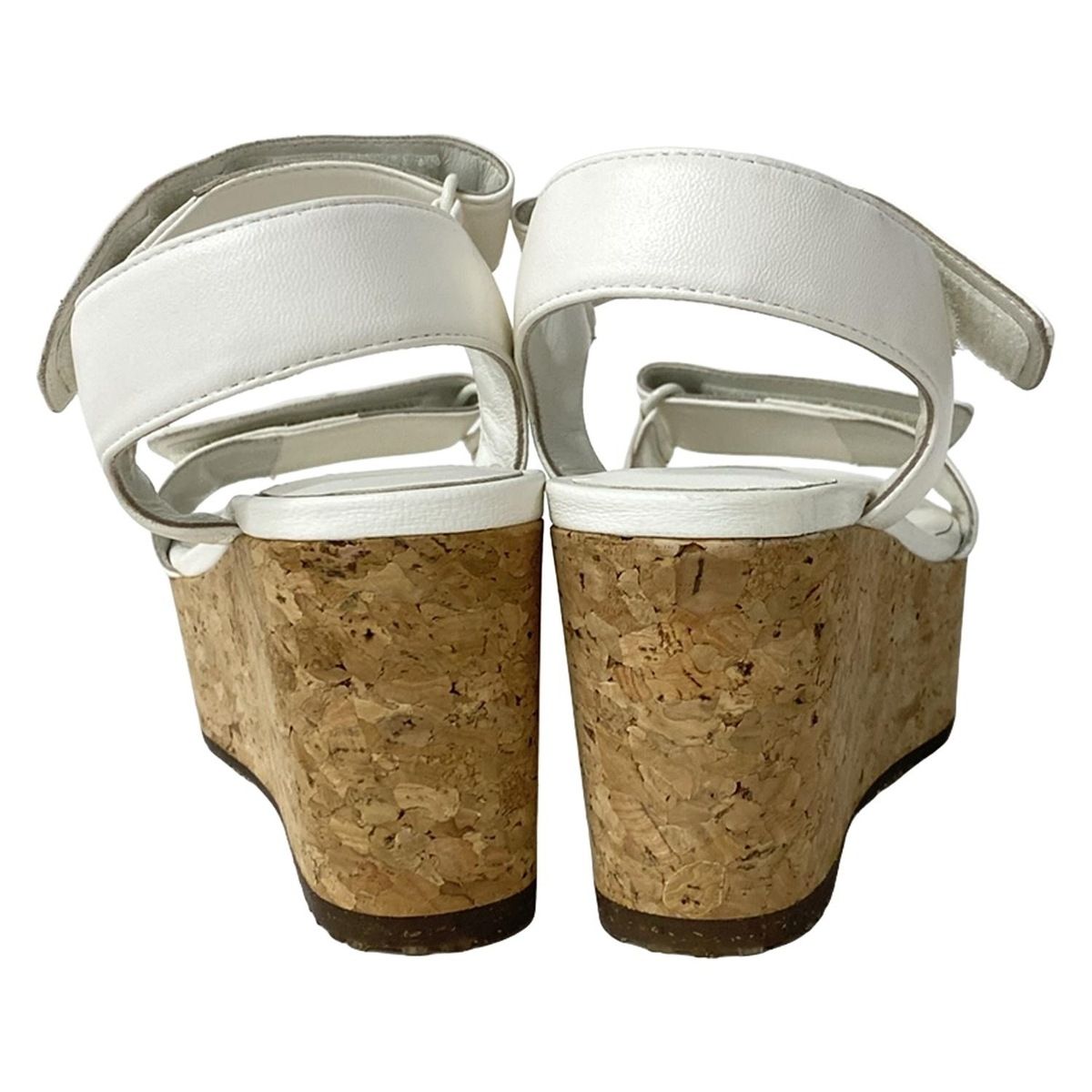 JIMMY CHOO(ジミーチュウ) サンダル 34 レディース美品 - 白 ウェッジ