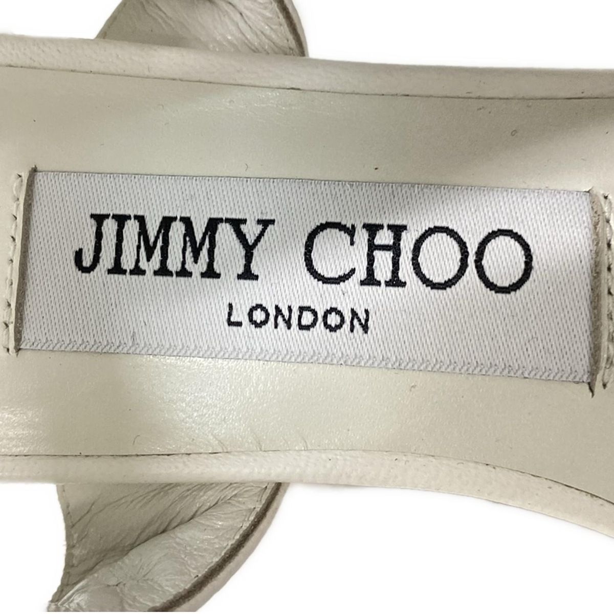 JIMMY CHOO(ジミーチュウ) サンダル 34 レディース美品 - 白 ウェッジ