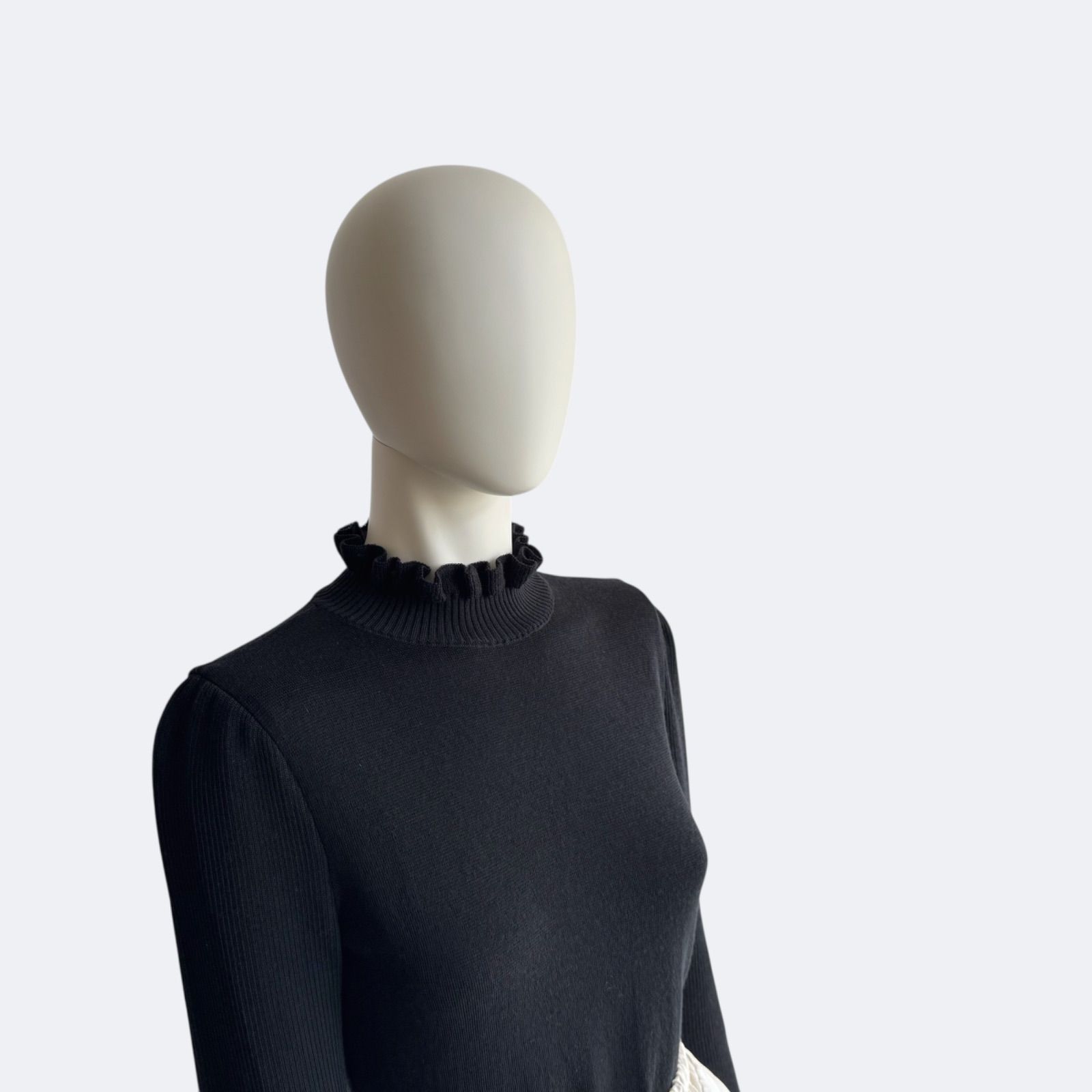 M’S GRACY＊フリルハイネックニット ブラック 上品 ウール M'S GRACY＊フリルハイネックニット ブラック 上品 ウール ベスト M'S