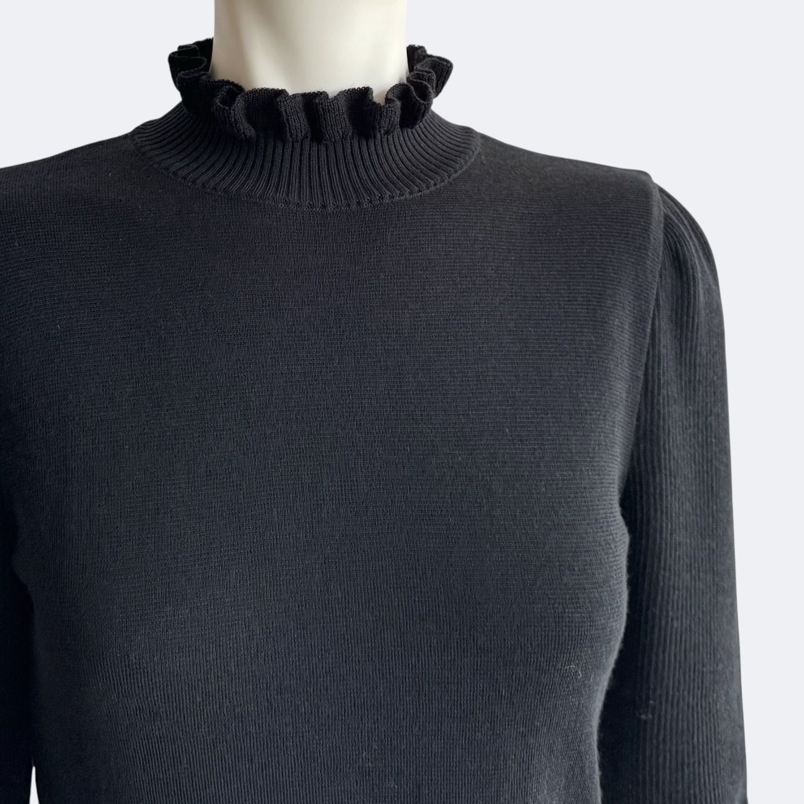 M'S GRACY*フリルハイネックニット ブラック 上品 ウール 【公式通販】 M'S GRACY*フリルハイネックニット ブラック 上品 ウール 【公式通販】