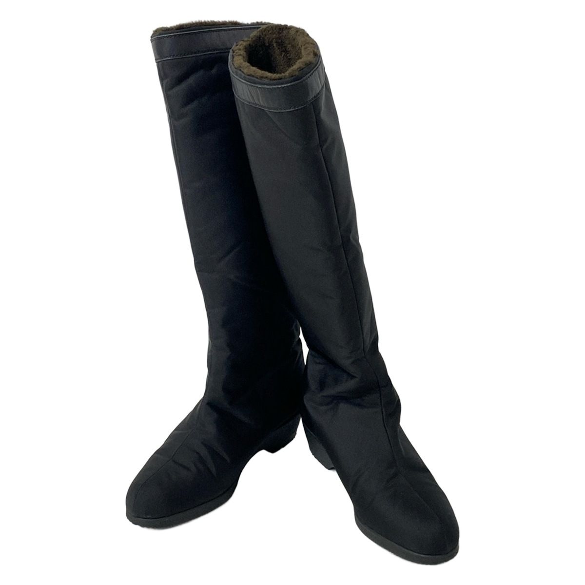 【未使用】銀座ヨシノヤ　ロングブーツ　23,5 ブラック 銀座ヨシノヤ/Yoshinoya(ギンザヨシノヤ) ロングブーツ 23 レディース