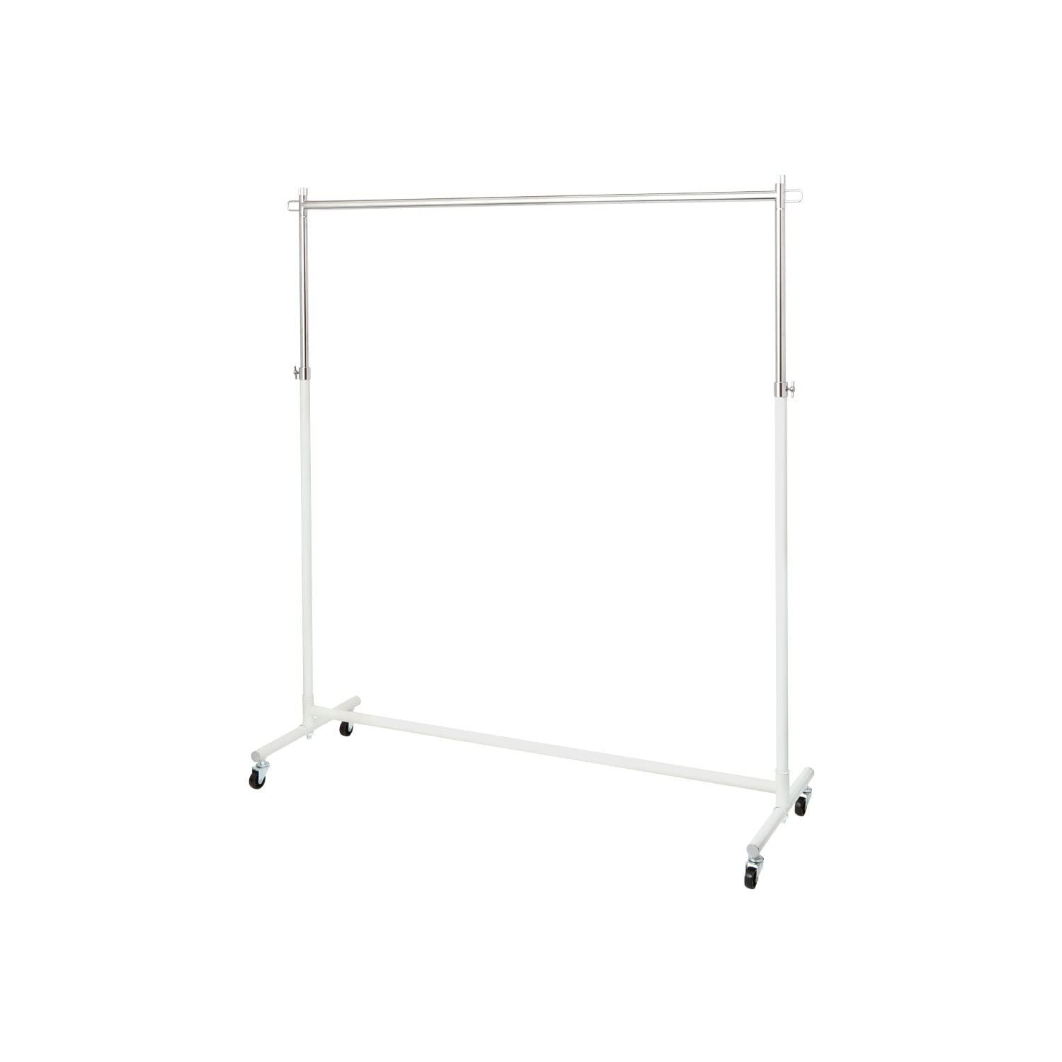 ハンガーラック スリム 省スペース 収納 業務用 頑丈ハンガーラック シングル 耐荷重150 kg 組立式 幅120 cm ホワイト 5年