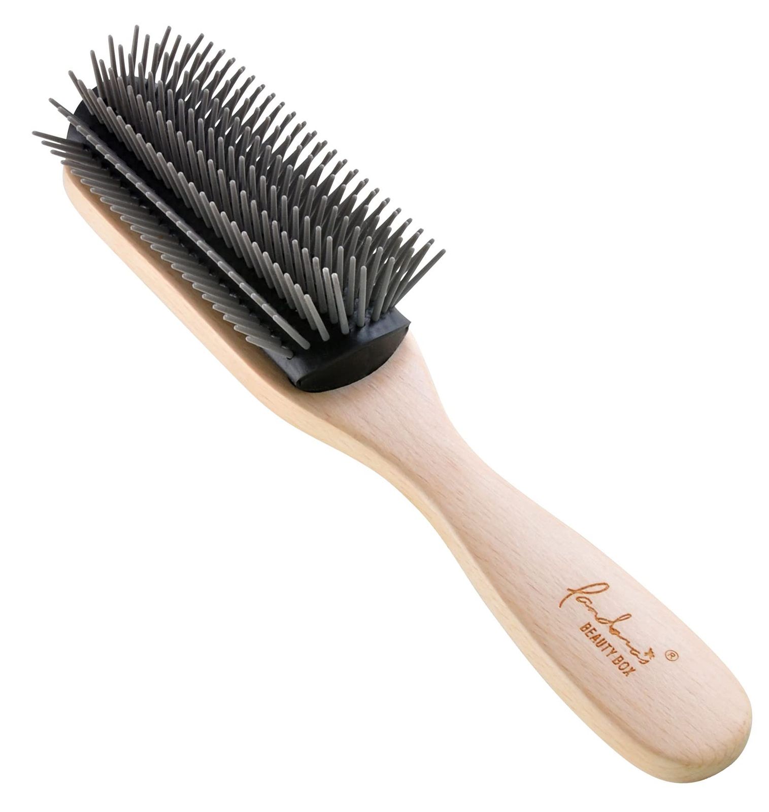新品 ヘアブラシ 天然木 ビーチ木 ハンドル スタイリング しやすい ラバー台座 ブローブラシ Lサイズ 11336M