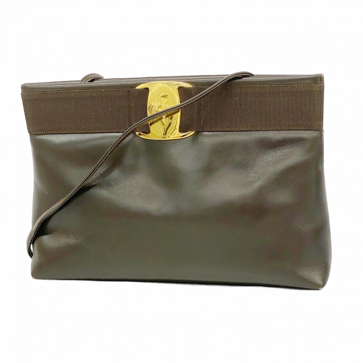 ★SALE【5oe5862】サルヴァトーレフェラガモ ショルダーバッグ ヴァラ レザー ブラウン ゴールド金具【中古】レディース ☆SALE【5oe5862】サルヴァトーレフェラガモ ショルダーバッグ ヴァラ