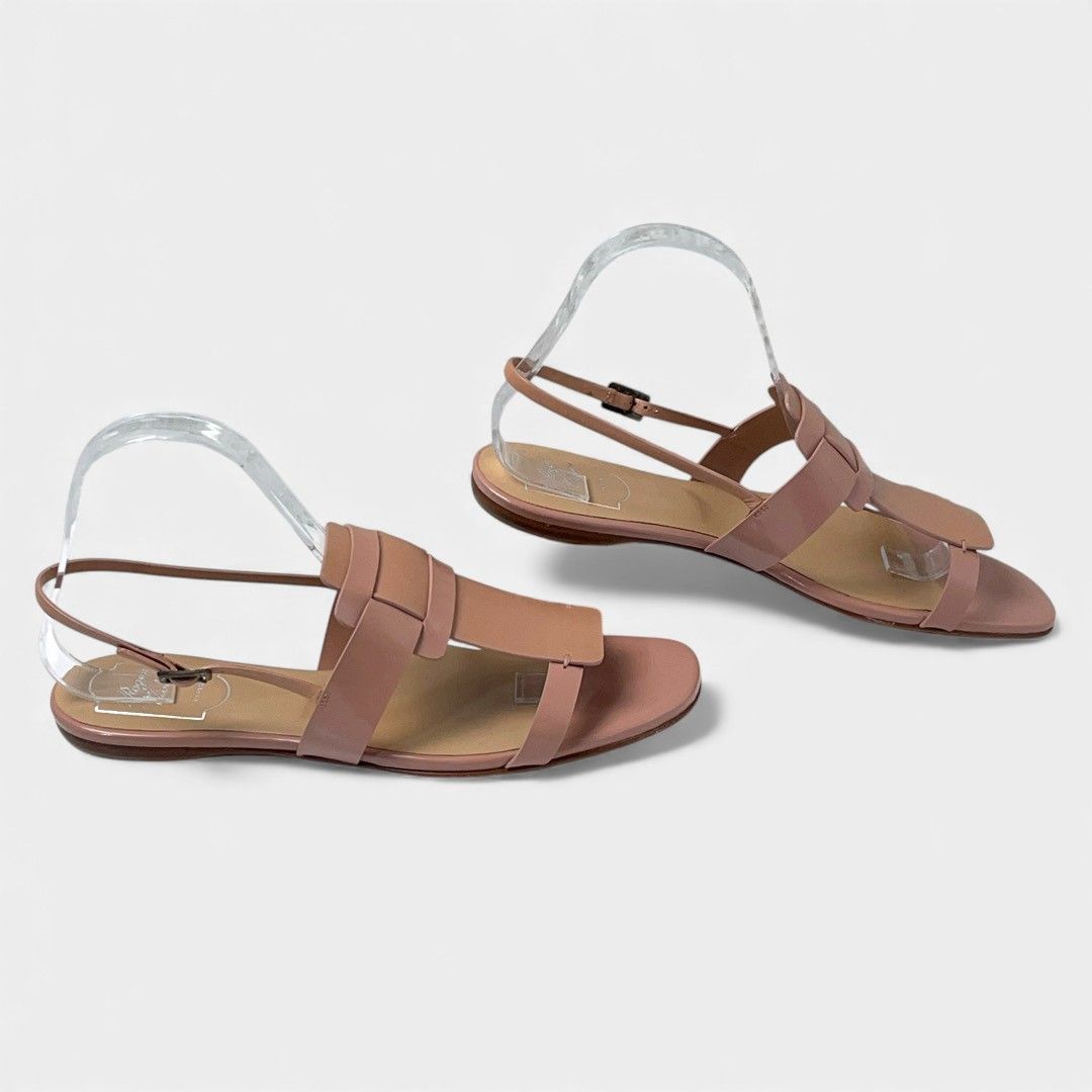 ロジェヴィヴィエ アイコンバックルサンダル ピンクベージュ 正規品
