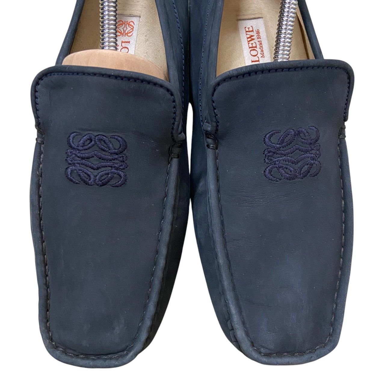 LOEWE/ロエベ ローファー アナグラム ネイビー スエード EU38 24cm