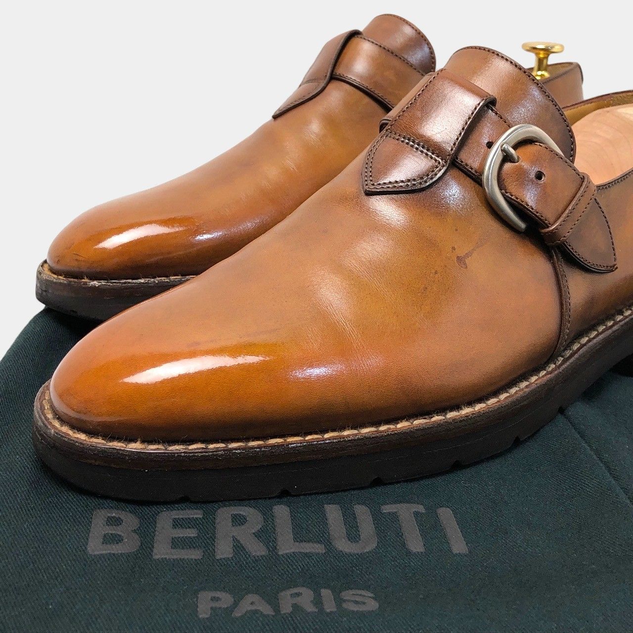 ベルルッティ ブラウン シングルモンクストラップ - メルカリ