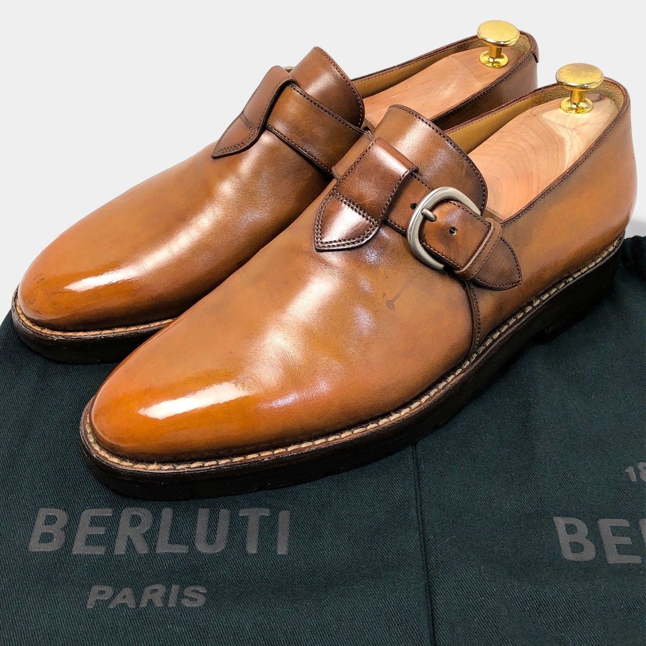ベルルッティ ブラウン シングルモンクストラップ - メルカリ