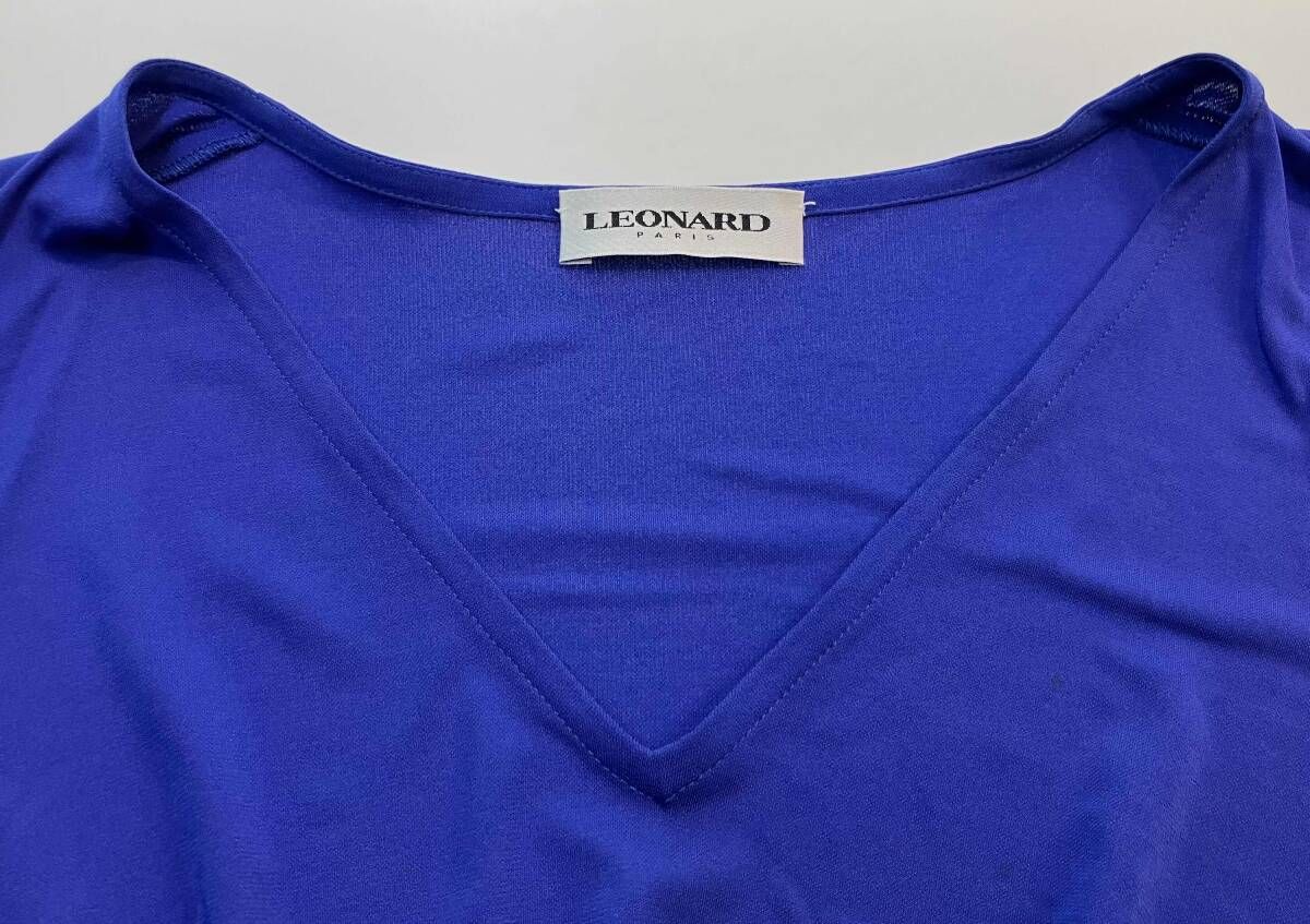 ☆ LEONARD レオナード 半袖ワンピース サイズ42 ブルー 夏 - メルカリ