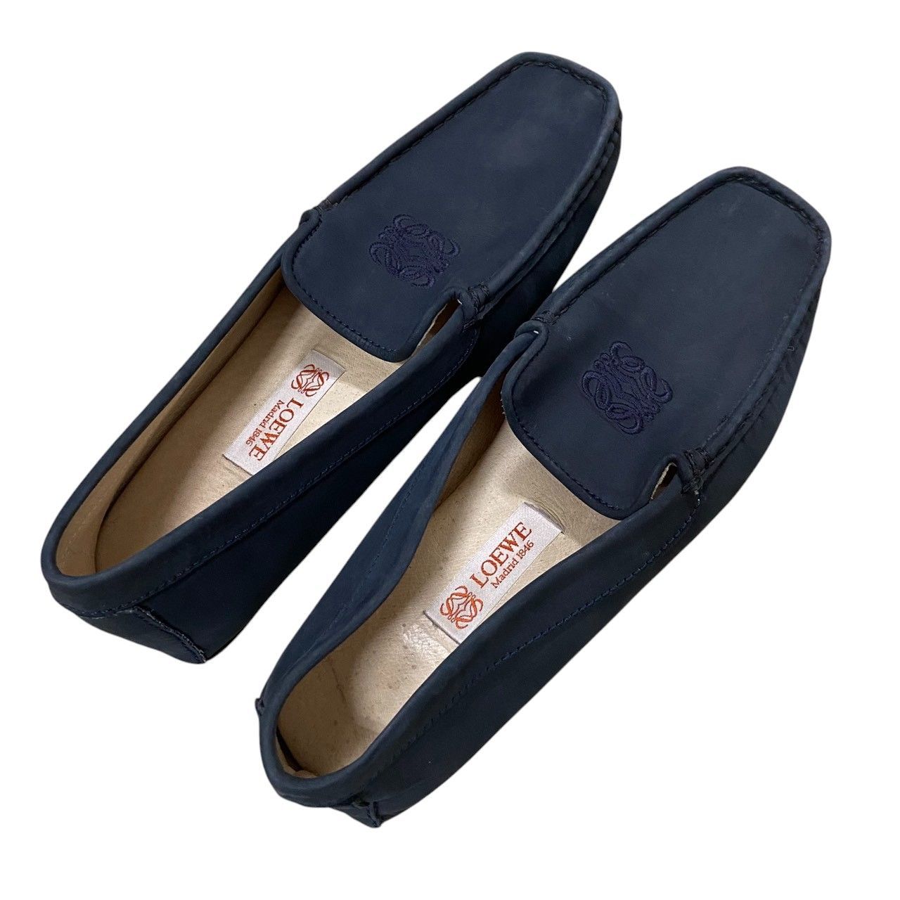 LOEWE/ロエベ ローファー アナグラム ネイビー スエード EU38 24cm