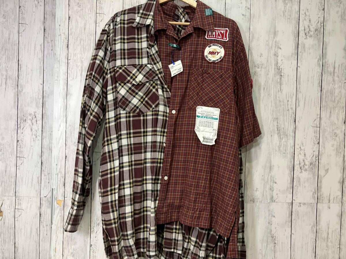 Maison MIHARA メゾン ミハラヤスヒロ レイヤード チェックシャツ 長袖シャツ 46