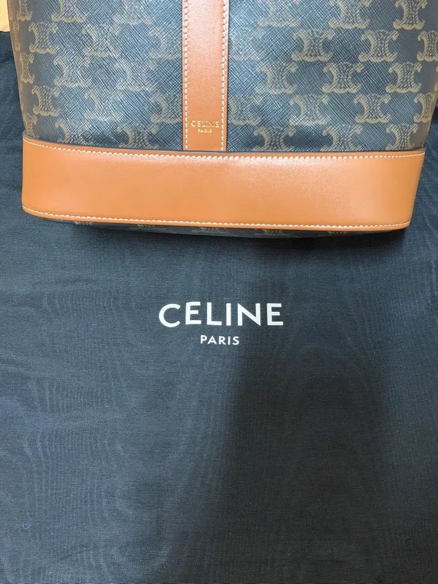 セリーヌ トリオンフ ミディアム キャンバス バケットバッグ