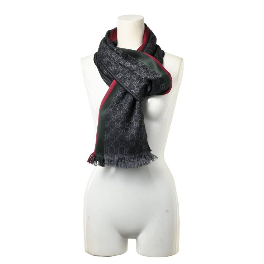 GUCCI シェリーライン　マフラー ストール GUCCI シルク混 シェリーライン GG柄 マフラー ストール - メルカリ