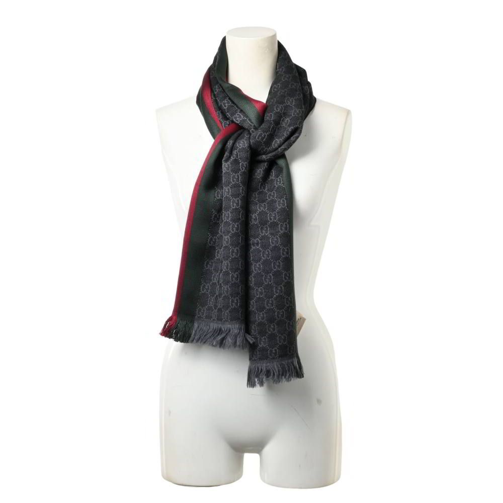 GUCCI シルク混 シェリーライン GG柄 マフラー ストール - メルカリ