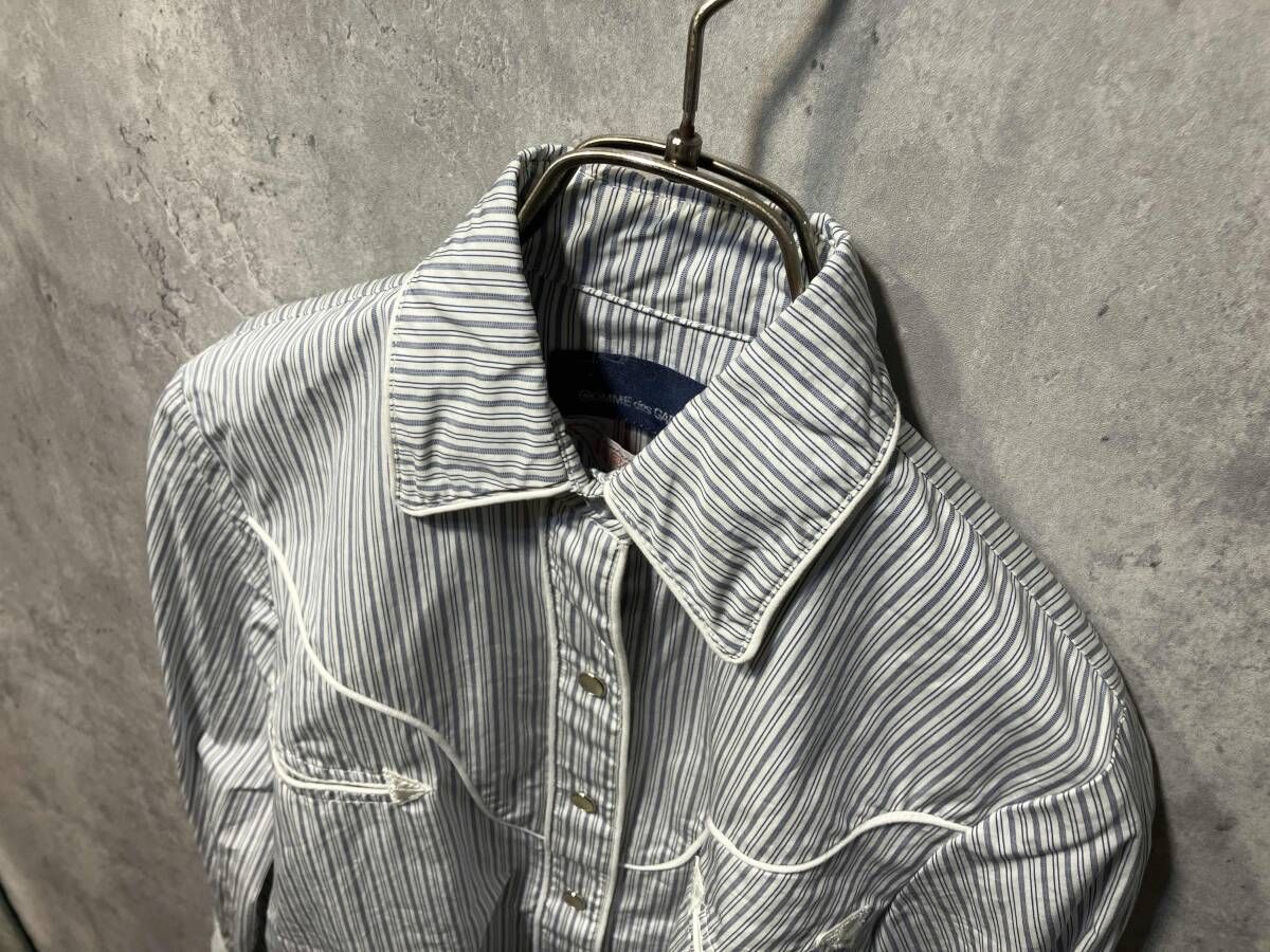AD1999 COMME des GARCONS × H BAR C ストライプウエスタンシャツ KB