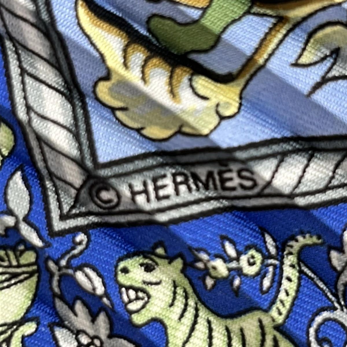 HERMES エルメス スカーフ カレプリセ ブルー グリーン マルチ CHASSE EN INDE