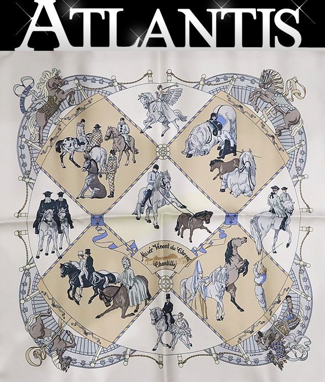 広尾店】エルメス HERMES カレ40 Musee Vivant コレクション du Cheval