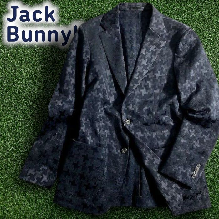 MASTER BUNNY EDITION by PEARLY GATES マスターバニー パーリーゲイツ コットン混ジャガード ストレッチ テーラードジャケット ゴルフウェア 758 3123501 定価5 2万 ブラック 079 51120 w 08