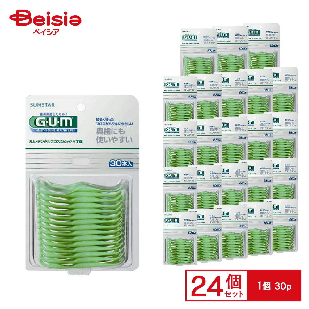 ガム デンタルフロス-ピック Y字型 30 P × セット