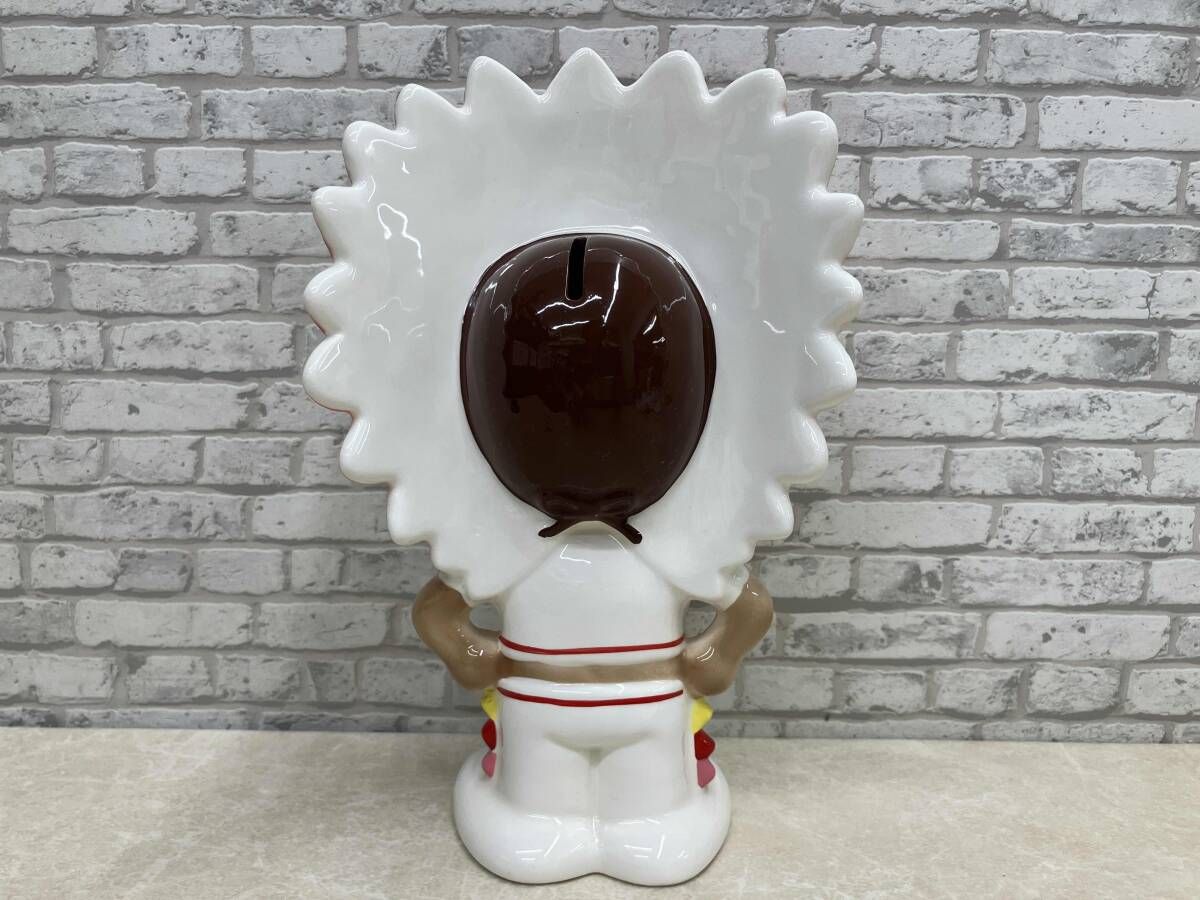 内藤ルネ RUNE 陶器製 貯金箱 インディアン 赤色 人形 雑貨 昭和レトロ