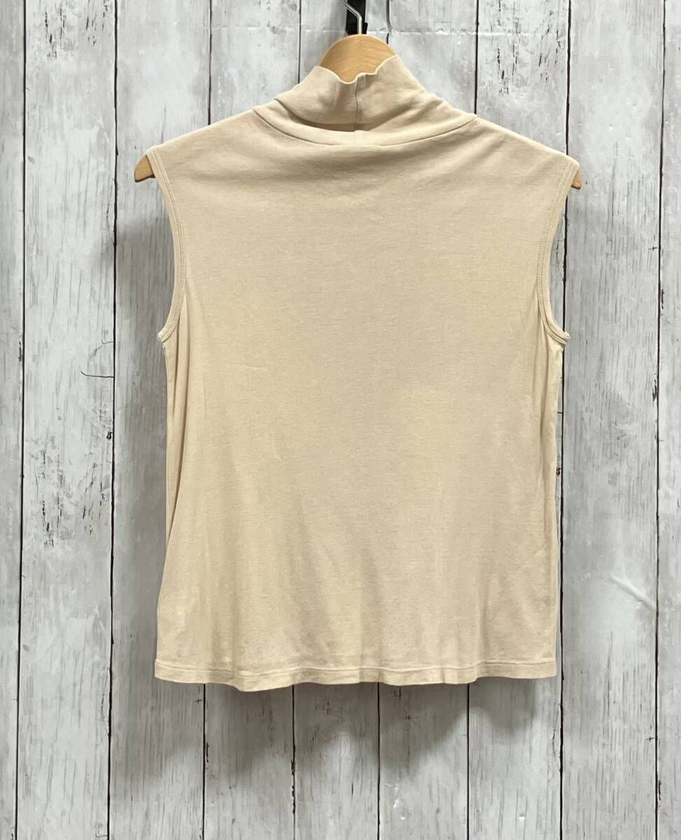 HELMUT LANG ベスト 90 s 本人期 初期白タグ ハイネックノースリーブ カットソー コットン BEIGE ヘルムートラング