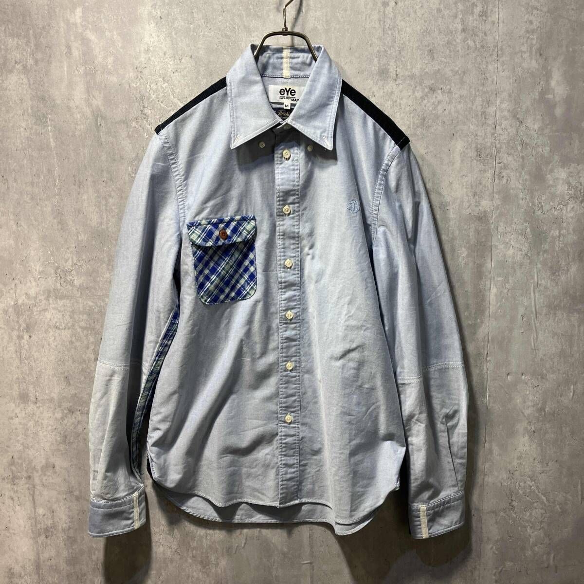 11 AW JUNYA MAN×BROOKS 素材切替オックスフォードシャツ WH-B 903 サイズM ジュンヤワタナベマン×ブルックスブラザーズ