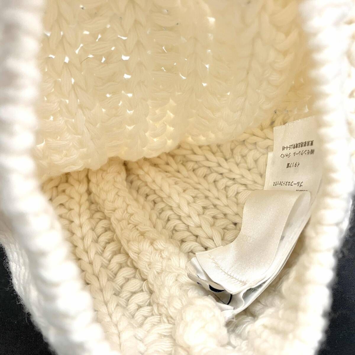  MONCLER モンクレール KIDS フォックスファー ニットキャップ クリーム サイズS その他 帽子