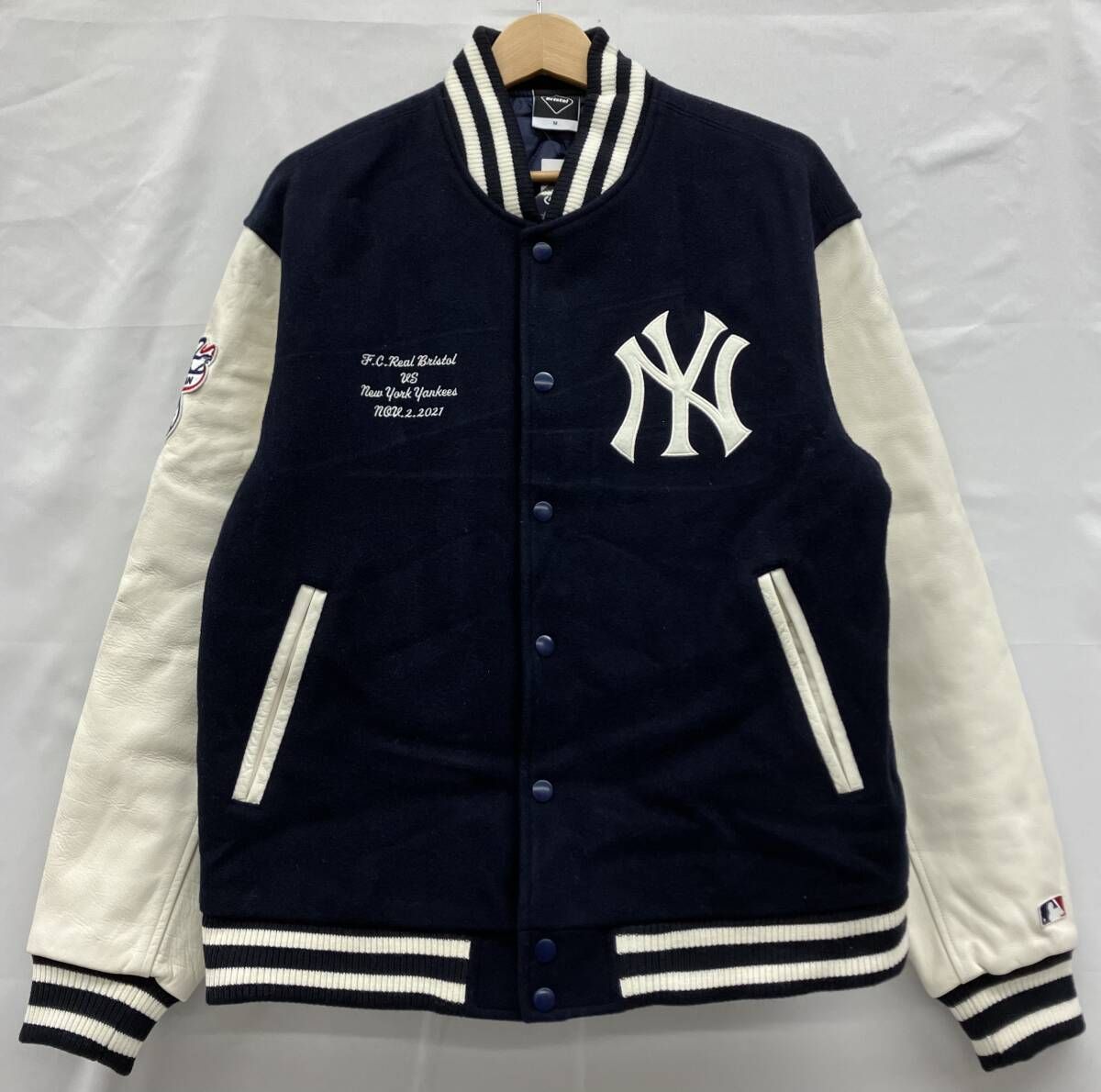 F.C.R.B. エフシーアールビー F.C.Real Bristol 21 AW MLB TOUR STADIUM JACKET FCRB-212120 スタジャン Mサイズ ネイビー タグ付き